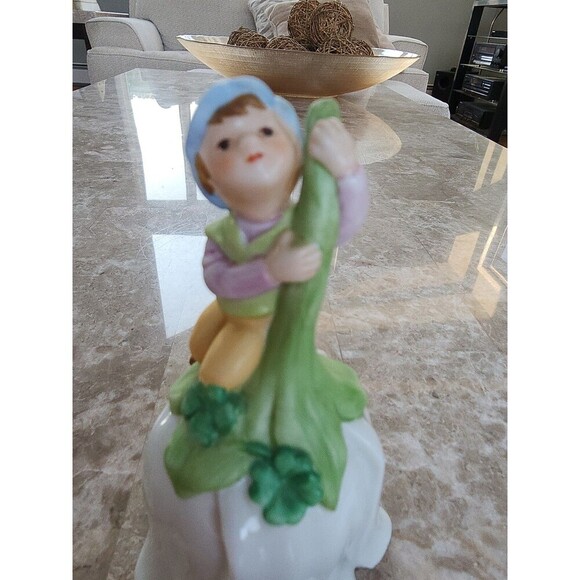 Avon Porcelin Elf Tulip Shamrock Bell, 1983 - Picture 2 of 4